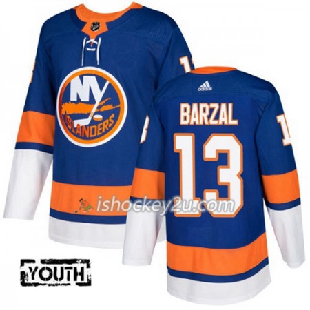 Børn NHL New York Islanders Trøje Mathew Barzal 13 Adidas 2017-2018 Blå Authentic